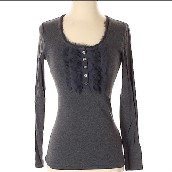 Tops - Banana Republic Grey Long Sleeve Top Size XS